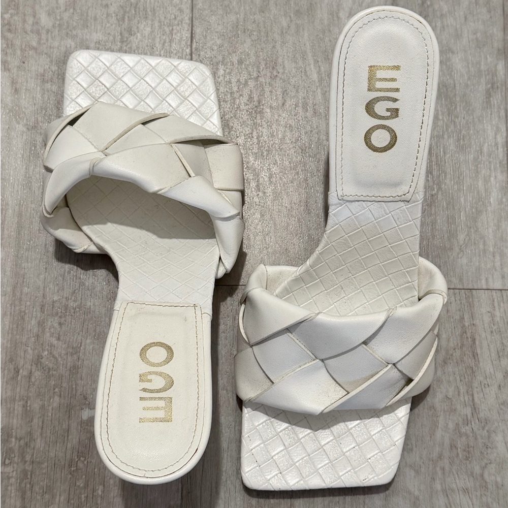 EGO Women's White Woven Heels 🤍